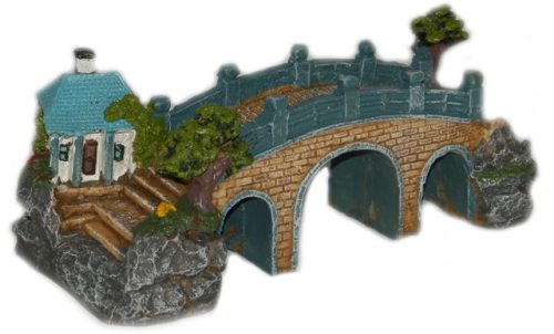 Híd kisházzal akvárium dekoráció