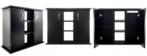 LENO 8035H Szögletes H akvárium bútor 80x35x70cm - Fekete