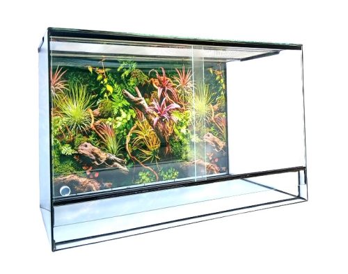 KONI terrárium fekvő 60x30x30 cm - Háttér poszterrel