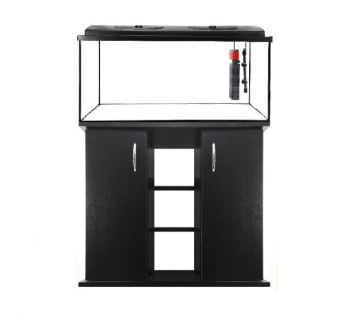 300 literes (100 cm) fekete bútoros akvárium szett szűrővel és fűtővel