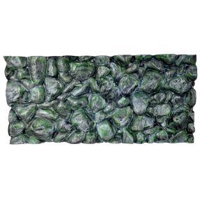   Vékony kavicsos 3D-s domború akvárium háttér - zöld 100x50 cm