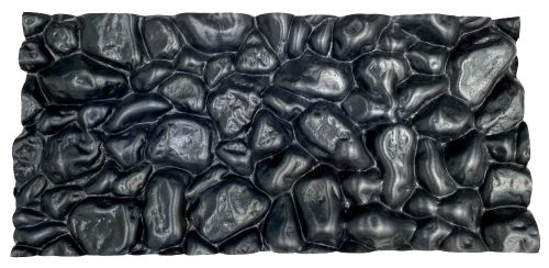 Vékony kavicsos 3D-s domború akvárium háttér - fekete 100x50 cm