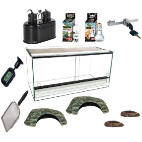 KONI terrárium szett fekvő 60x30x30 cm Leopárd gekkókhoz