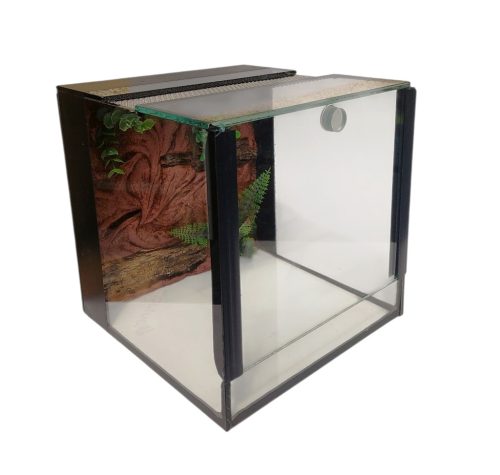 KONI pók terrárium üveg 20x20x20 cm + beépített HÁTTÉR