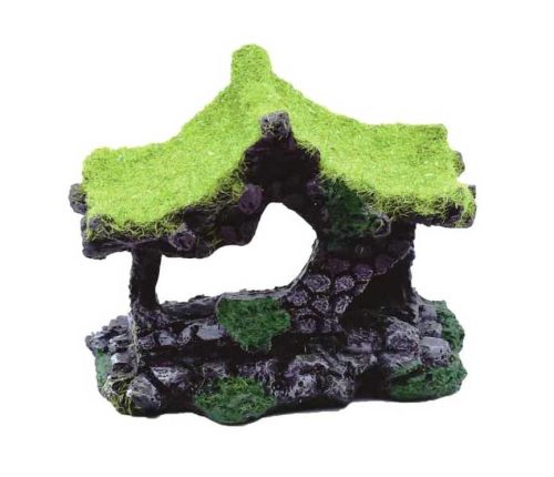 Mohatetős házikó garnéla bújó akvárium dekoráció