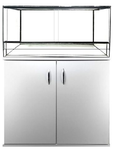 KONI terrárium szett 60x30x30 cm – Fehér kétajtós bútorral