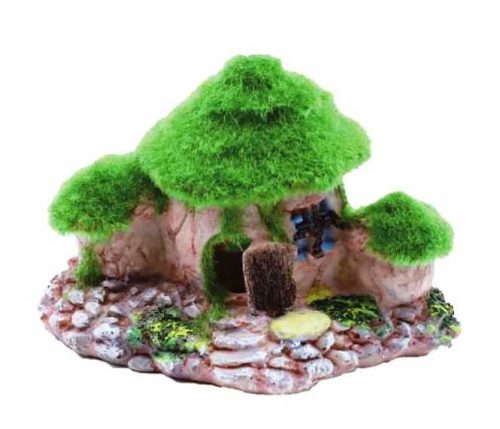 Kerek mohatetős ház akvárium dekoráció