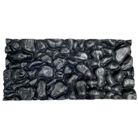   Vékony kavicsos 3D-s domború akvárium háttér - fekete 120x50 cm