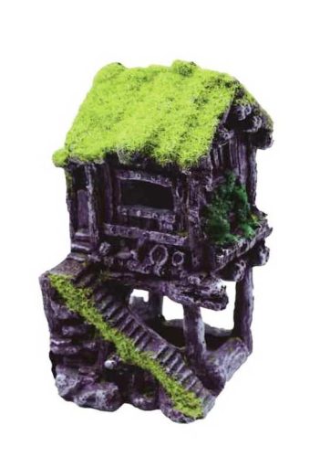 Mohatetős cölöpház akvárium dekoráció