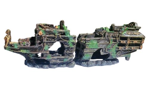 Hajó roncs akvárium dekoráció, kétrészes, összesen 41cm hosszú