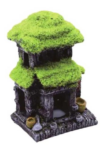 Mohatetős emeletes ház akvárium dekoráció