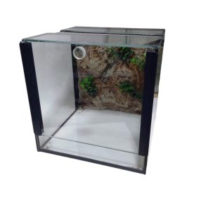   KONI pók terrárium üveg 20x20x20 cm + beépített HÁTTÉR