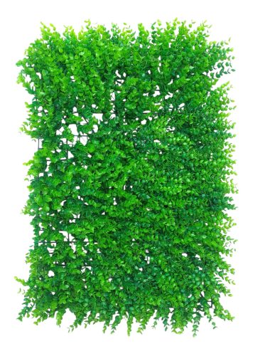 VerdeDeco Buxus hosszú levelű zöldfal, növényfal panel, műanyag természetes hatású
