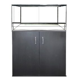   KONI terrárium szett 60x30x30 cm – Fekete kétajtós bútorral 