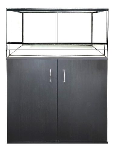 KONI terrárium szett 60x30x30 cm – Fekete kétajtós bútorral 
