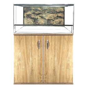   KONI terrárium szett 60x30x30 cm – Sonoma kétajtós bútorral és 3D beépített Repti-Zoo háttérrel